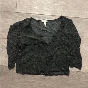 Leith Black Polka Dot Women's Top size xs